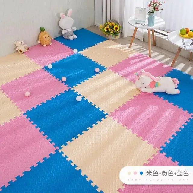16 Piece Foam Baby Play Mat Interlocking Puzzle Tiles For Kids 30x30x1 Cm Soft Floor Carpet Set