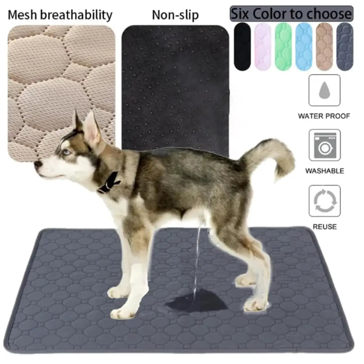 Reusable Washable Dog And Cat Pee Pad For Car Seat Floor Sofa Waterproof Absorbent Training Mat