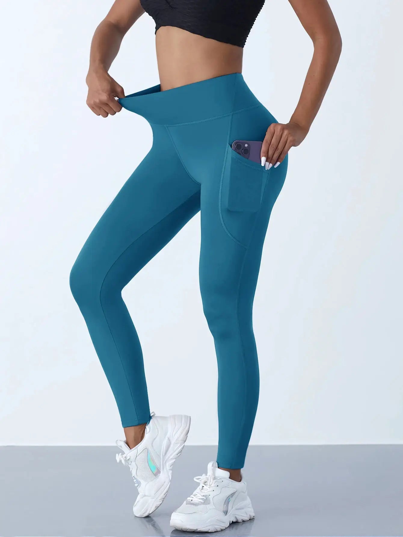 ZenFlex High Waist Yoga Leggings With Pockets Push Up Design For Flattering Shape For Running And Fitness