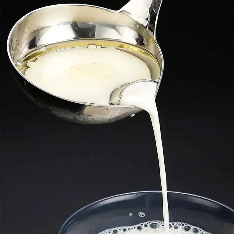 KitchenCraft Stainless Steel Colander Spoon Oil And Fat Separator For Healthy Soups