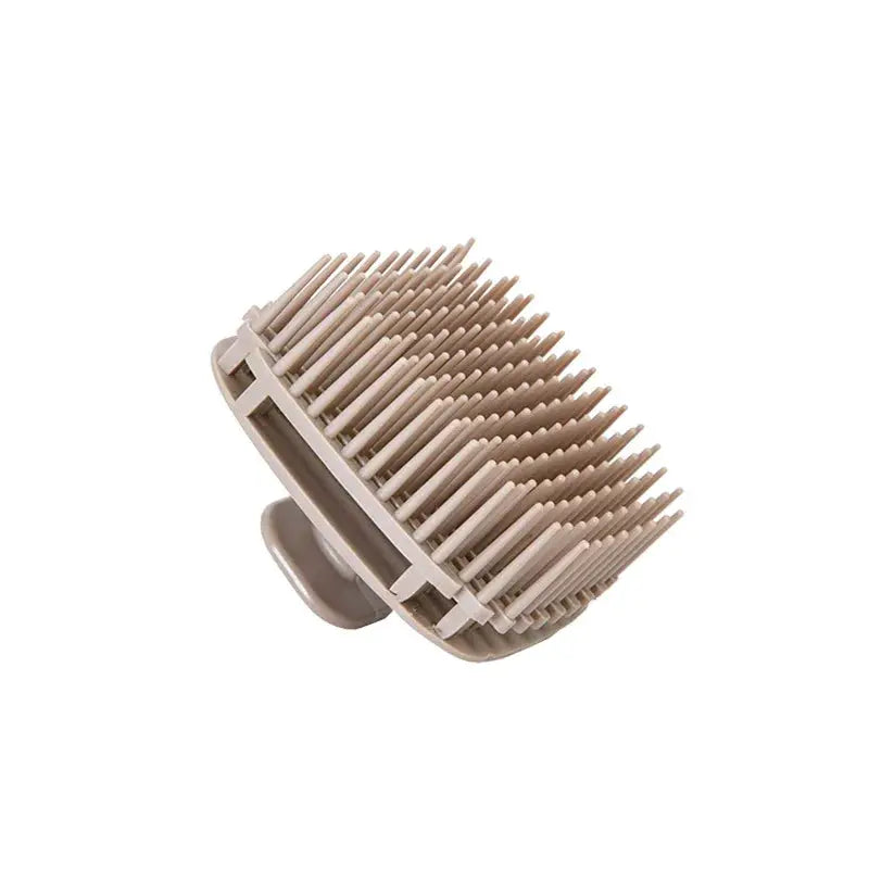 Silicone shampoo brush head for scalp massage, beige color, 1pc shower and hair washing tool