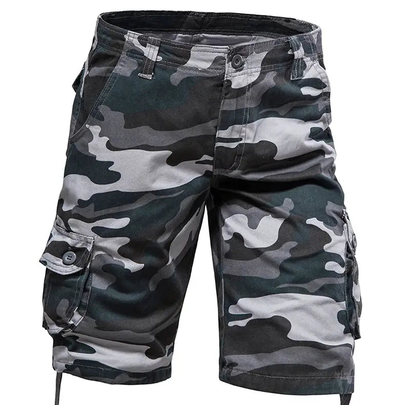 Men's camo cargo shorts by Simples Market, cotton casual outdoor shorts with side pockets