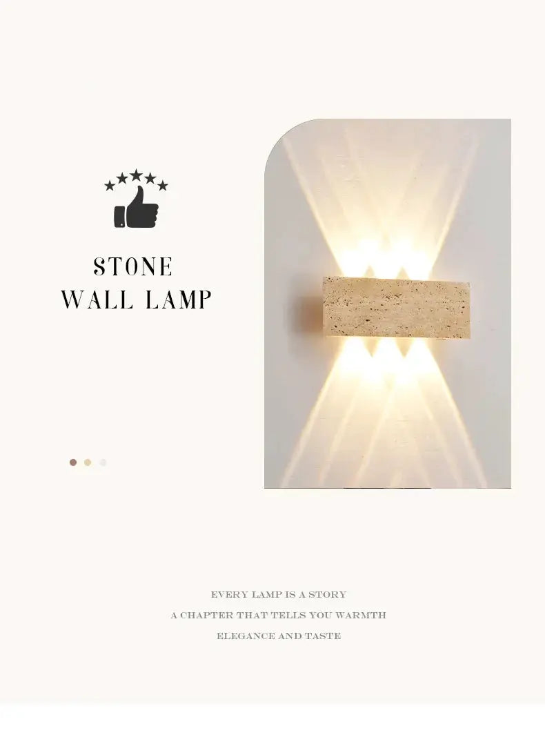 Simples Market Wabi-sabi outdoor waterproof stone wall lamp with natural stone strip, 12W LED wall light