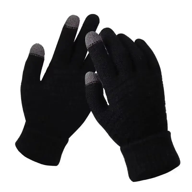 Unisex Warm Winter Touchscreen Gloves Full Finger Knit Mittens For Outdoor Cycling And Driving