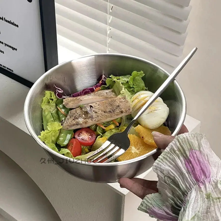 Stainless Steel Mixing Bowl With Integrated Scale Large Capacity For Cooking And Baking