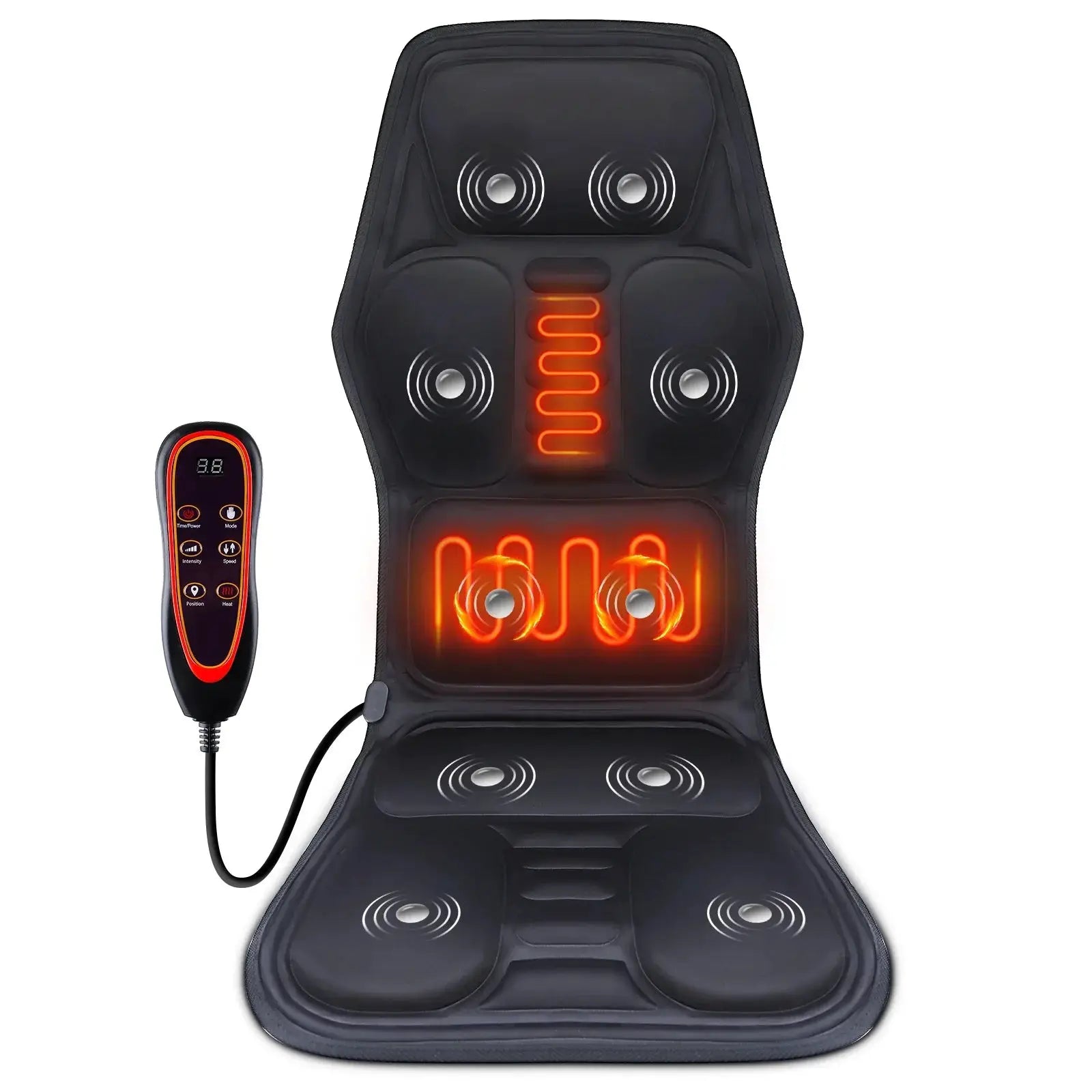 Simples Market electric back massager chair cushion with infrared heat and handheld remote control