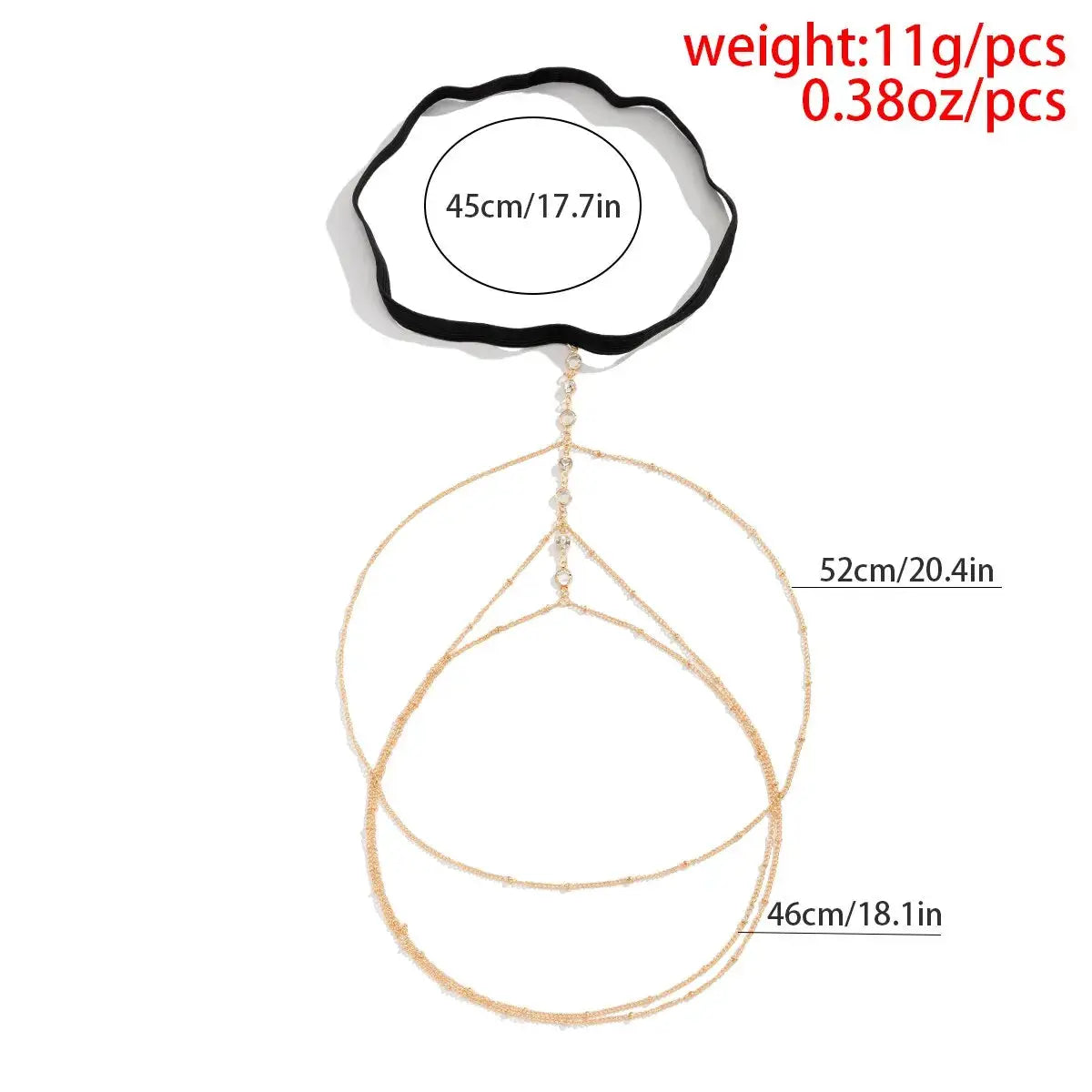Boho Elastic Band Crystal Leg Chain For Women Multilayer Tassel Adjustable Beach Body Jewelry