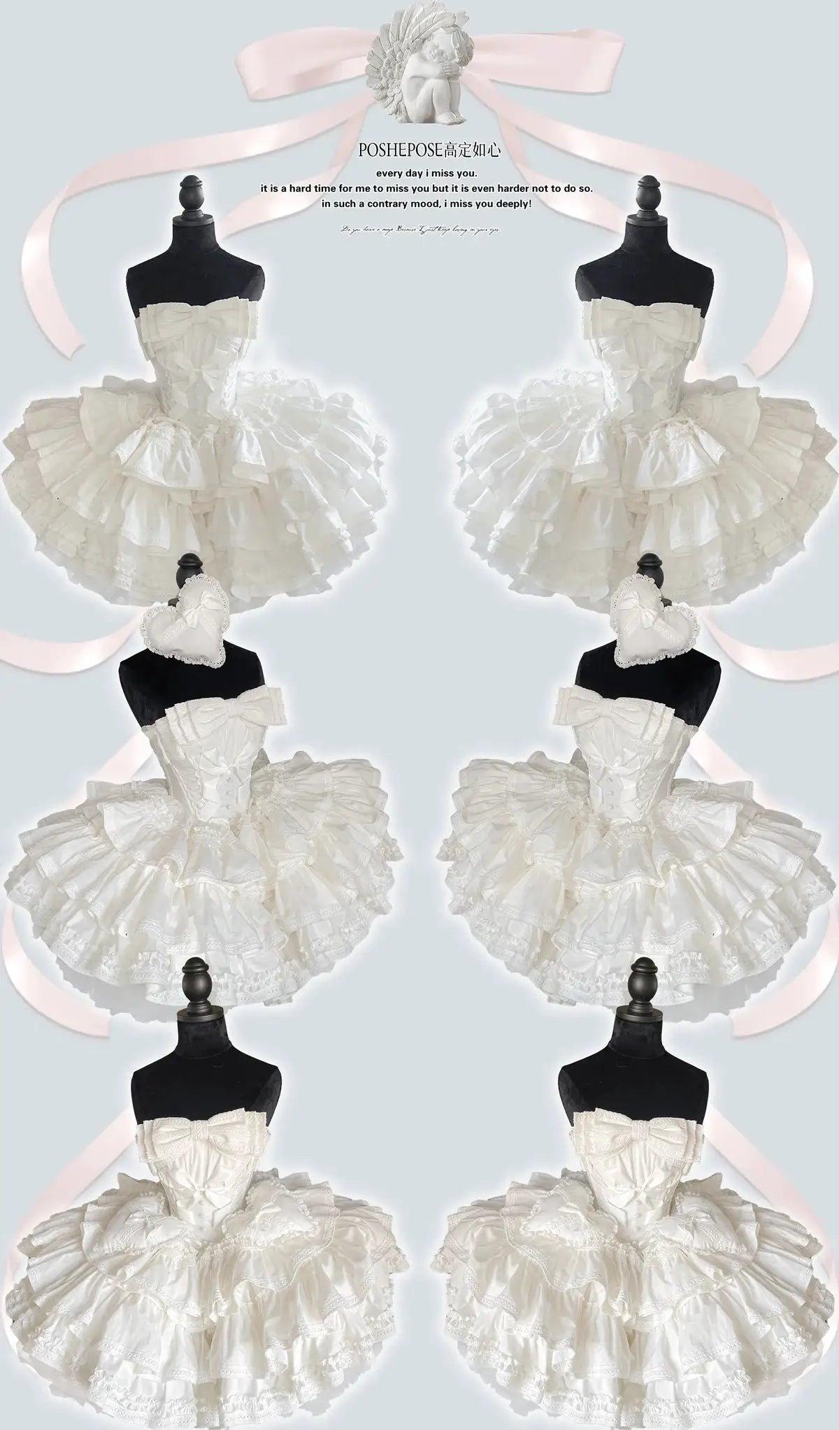 Girls Birthday Lolita Dress Tube Top Satin Bowknot Pettiskirt Mini