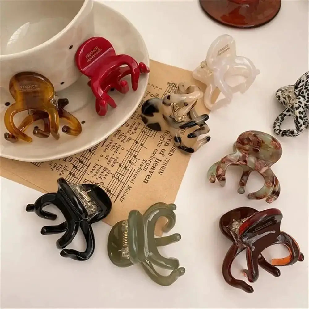 LuxeChic Parisian Hair Claw Clips Elegant Acetate Crab And Shark Clips For Women And Girls Retro Style
