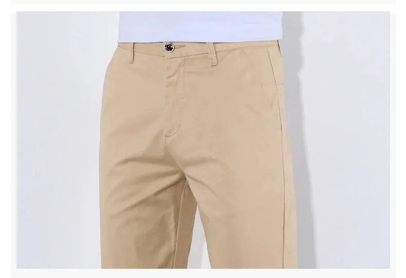 HIQOR men's beige cotton casual pants by Simples Market