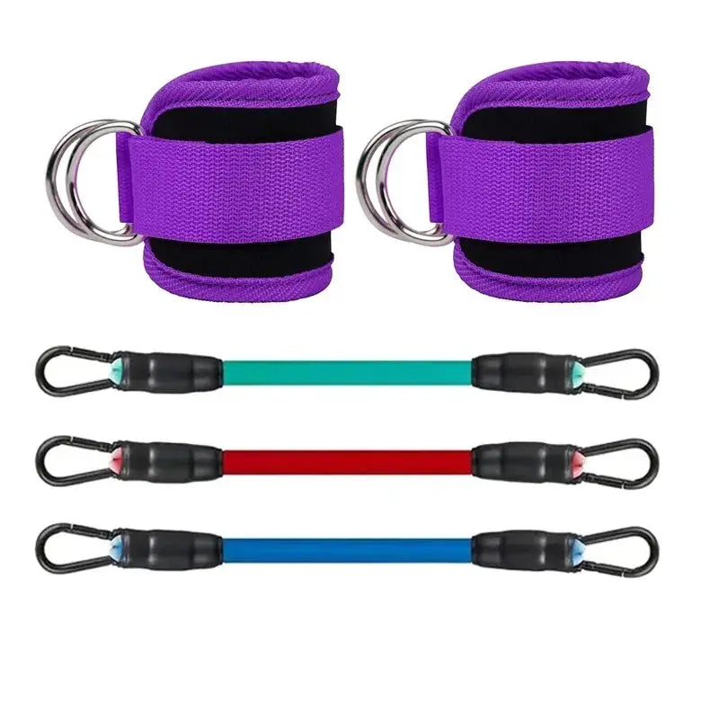 FlexFit Ankle Strap Resistance Bands Set For Hip Strength And Glute Toning At Gym And Home Workouts