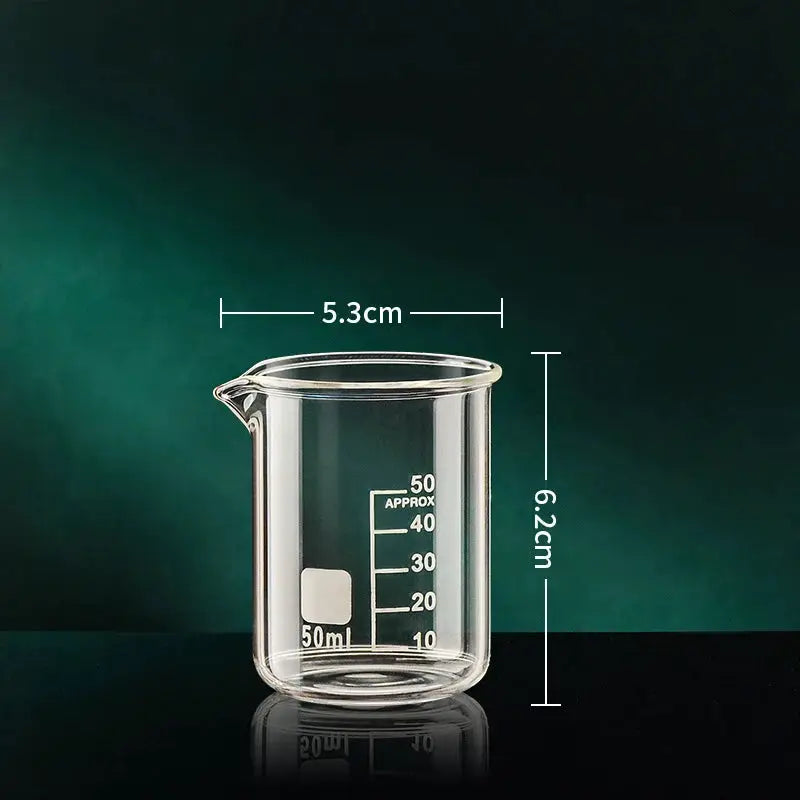 High Borosilicate Glass Measuring Cup Beaker 50ml to 1000ml with Clear Etched Scale for Kitchen and Laboratory Baking