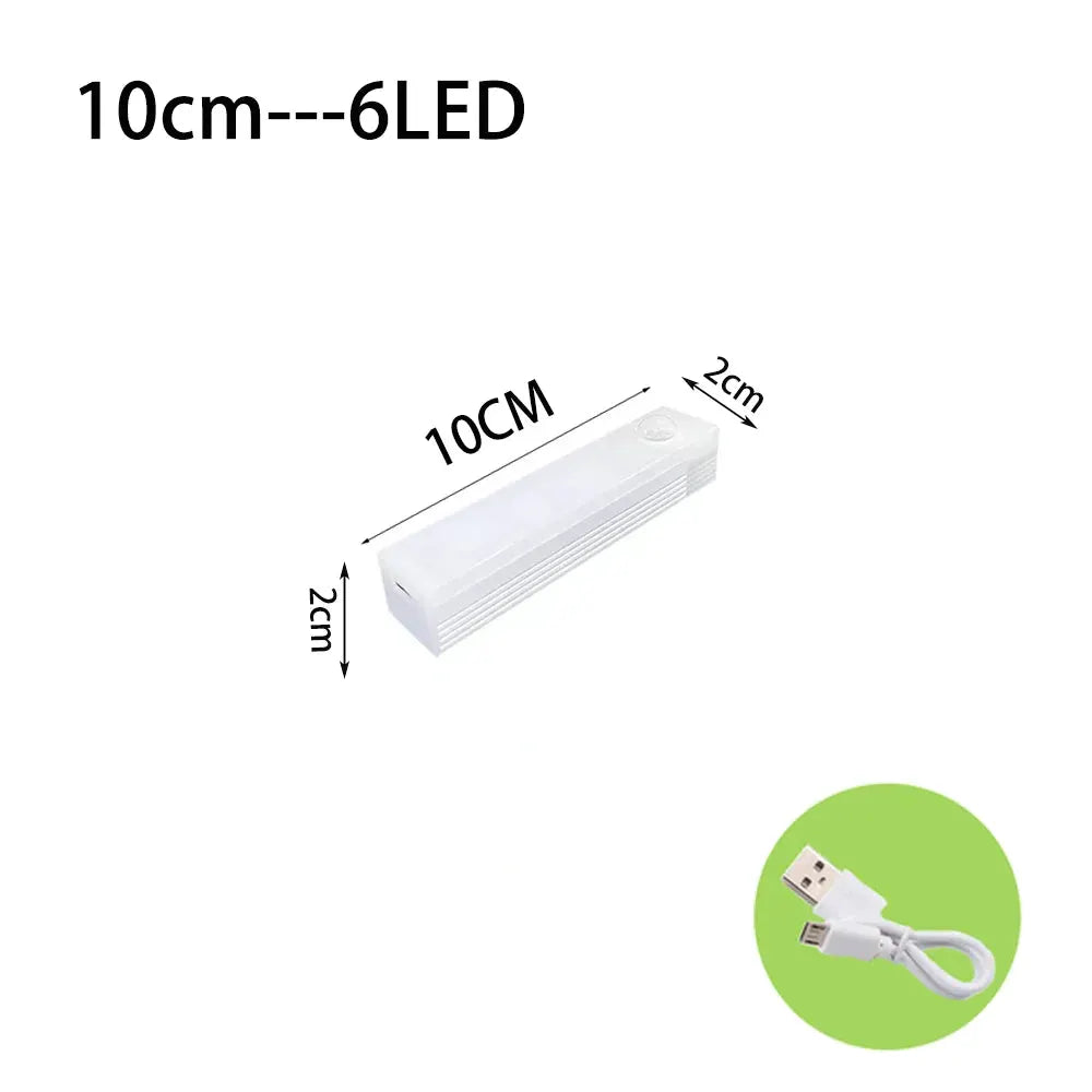 Simples Market LED motion sensor under-cabinet light, white plastic; 2-piece USB cable included