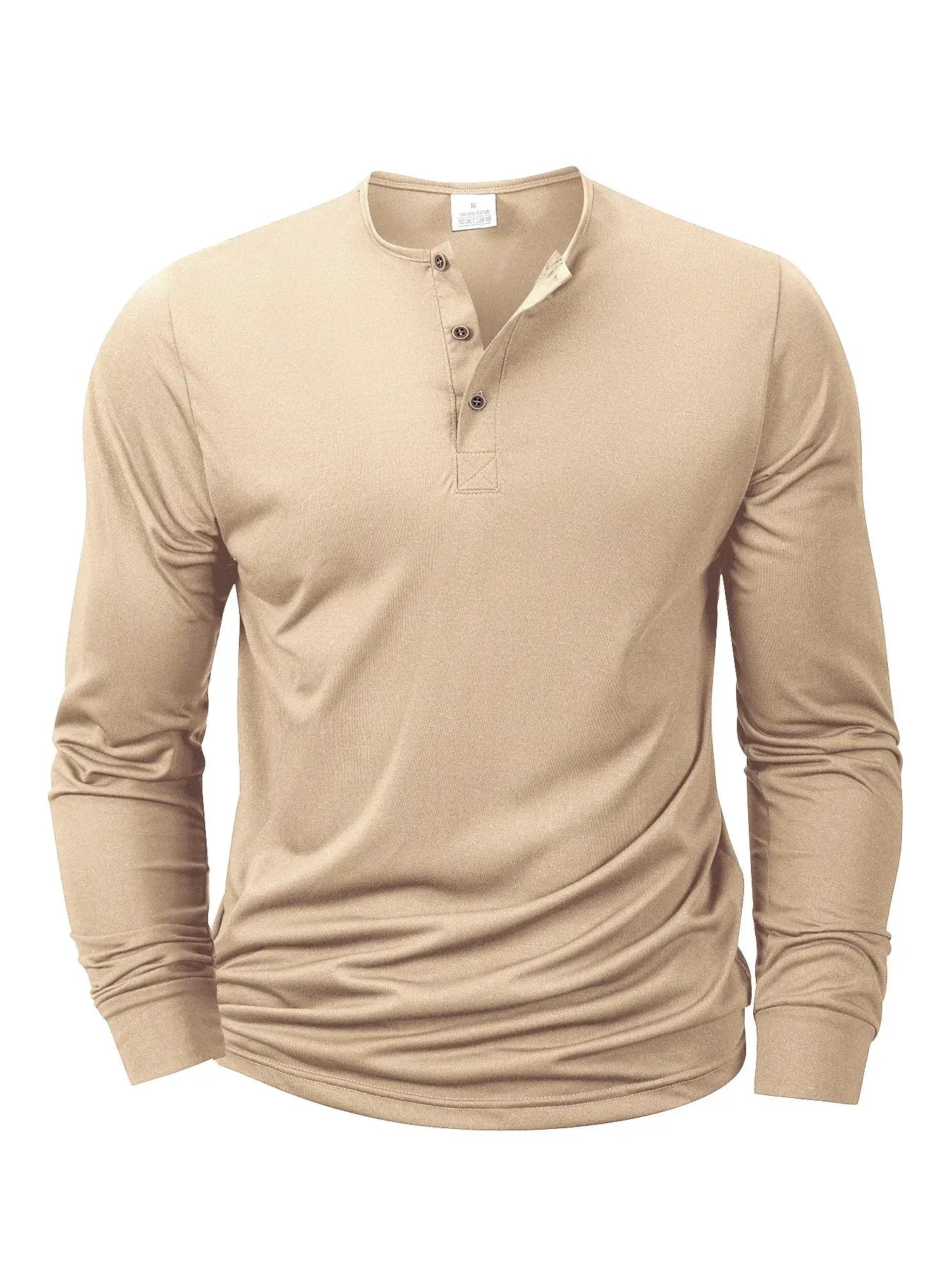 Mens Long Sleeve Henley Neck T Shirt Slim Fit Casual Button Shirt Comfortable Fitness Tee Cozy Top For Men