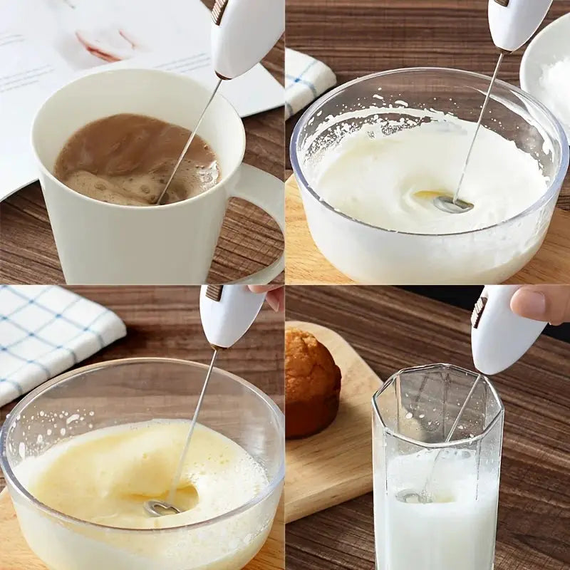 Handheld Electric Egg Beater Milk Frother Battery Powered Coffee Mixer Milk Foamer Kitchen Tool