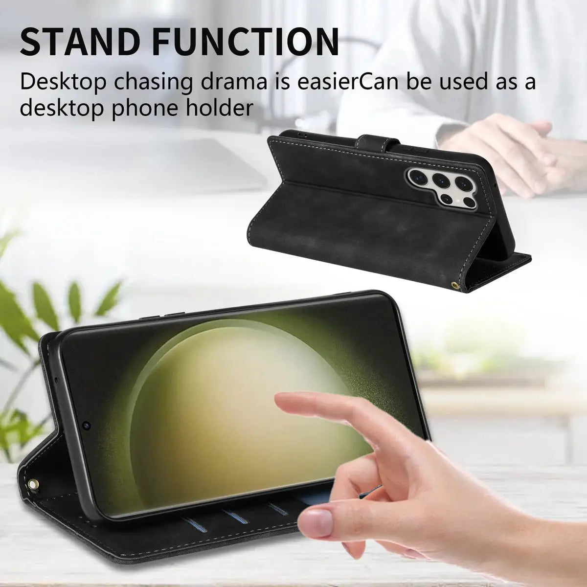 NovaShield Wallet Magnetic Flip Leather Case Skin Friendly Card Slot Protection For Samsung Galaxy Phones