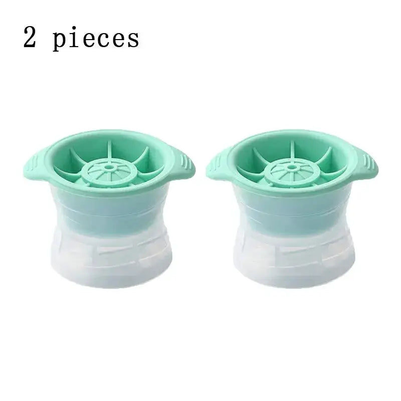 Two Piece Silicone Large Sphere Ice Cube Molds Set For Whiskey And Cocktails Ball Shaped Ice Balls