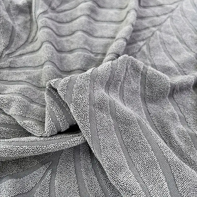 Simples Market splash-proof jacquard sofa cover in grey striped fabric; high elasticity, anti-dirt and scratch-resistant.