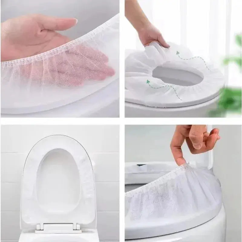 Simples Market portable disposable toilet seat covers, white non-woven, waterproof protection for travel