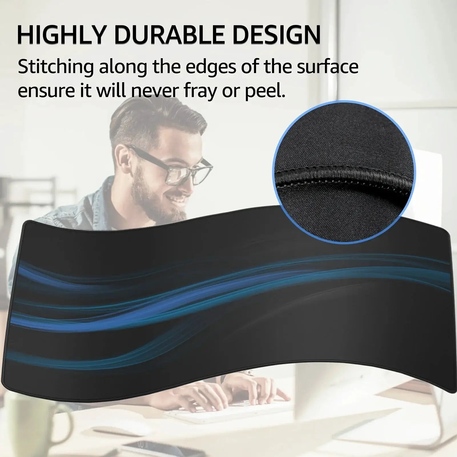 Large Gaming Mouse Pad For Desk With Stitched Edges And Non Slip Rubber Base Extended Size For Precision Tracking