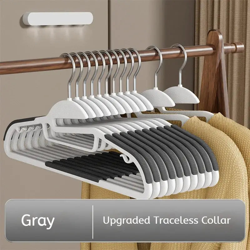 Hangers set by Simples Market, 10Pcs gray/black/orange multifunctional wet-dry hangers on a wardrobe rod