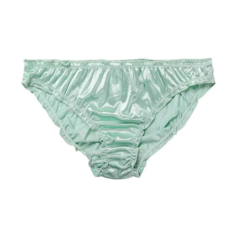 Women's satin low-waist panties in mint green by Simples Market