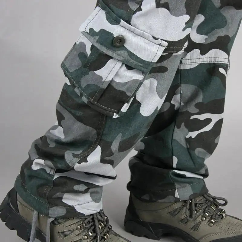 Men's tactical camouflage cargo pants by Simples Market, cotton, multi-pocket work and training pants