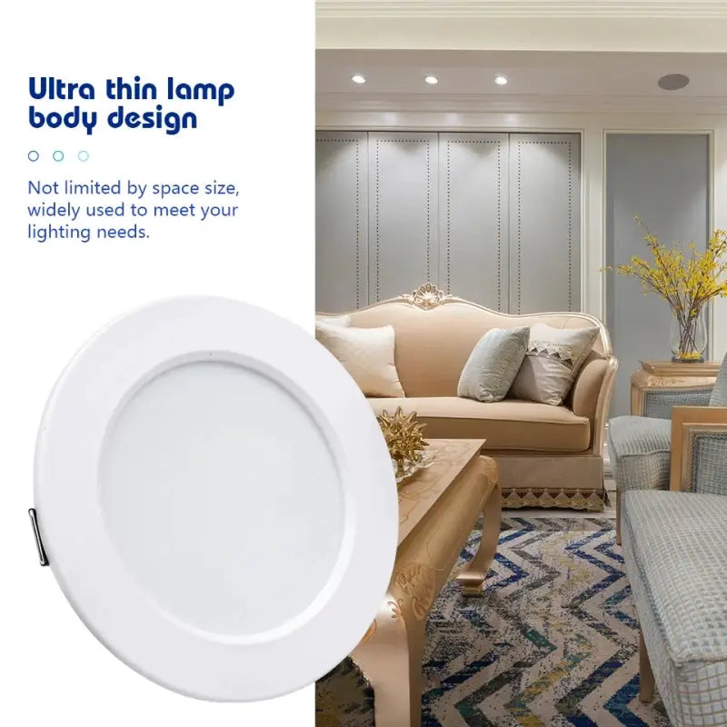 White LED recessed downlight, circular ceiling lamp for home illumination