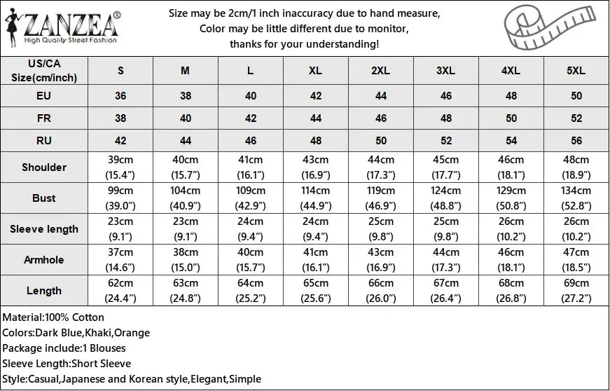 ZANZEA Women Patchwork Blouse Cotton Linen Short Sleeve Round Neck Top