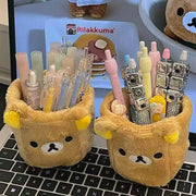 KawaiiDesk Plush Pencil Holder And Cosmetics Container Multifunctional Desk Organizer For Kids And Office