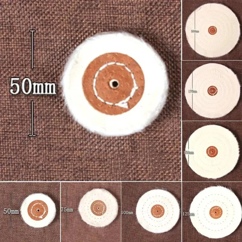 2 to 8 Inch Angle Grinder Discs Cotton Polishing Wheels Buffing Pads for Sanding Jewelry Metal Glass Woodworking
