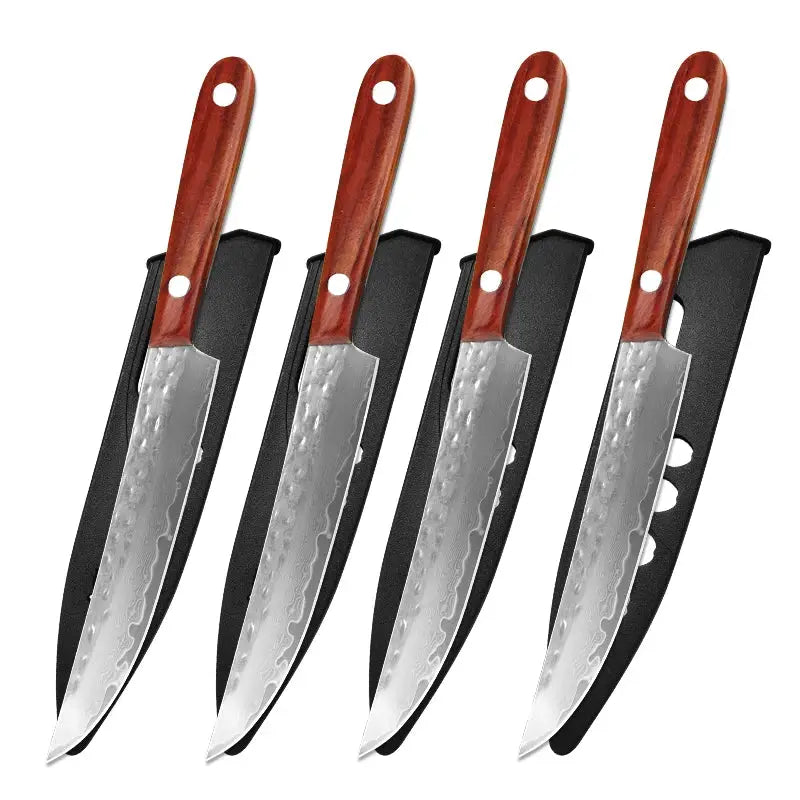 Damascus Steel Paring Knife With Wooden Handle For Precise Slicing Of Meat Vegetables Fruits Kitchen Knife