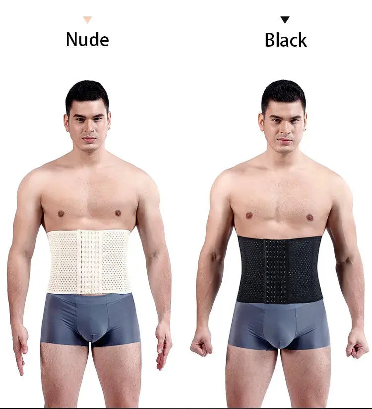 Men's waist trainer shapewear by Simples Market in nude and black, 2-pack for abdomen control