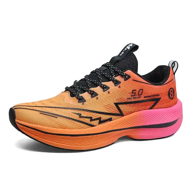 SNORW Men's Carbon Plate Running Shoes Unisex Lightweight Sneakers With Soft Cushion Shock Absorption And Anti Slip Grip