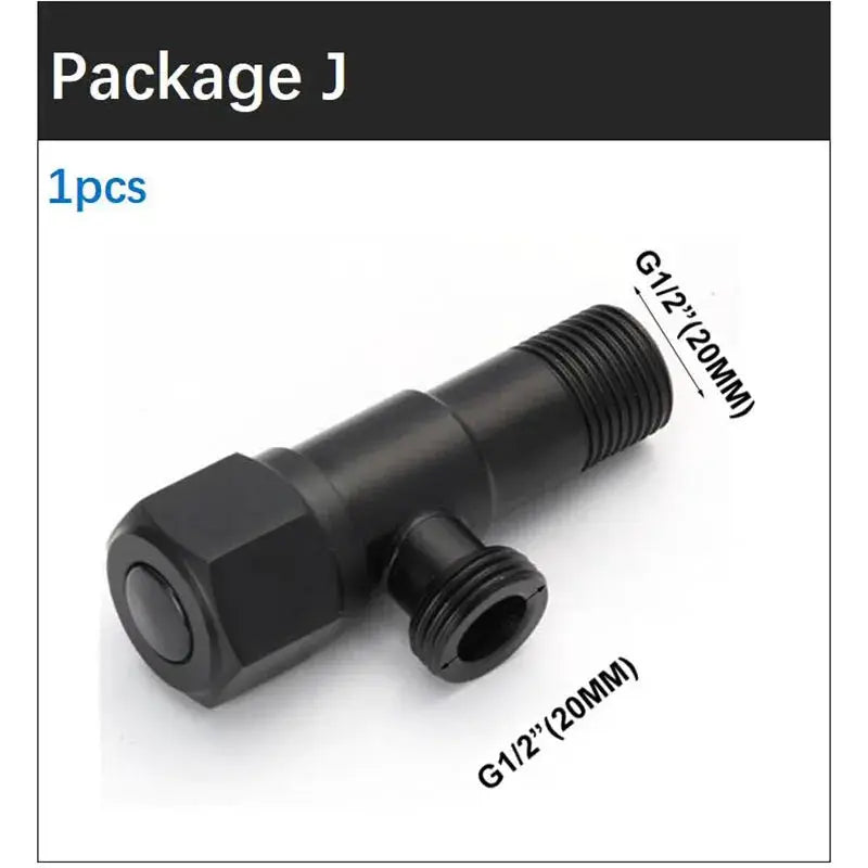Simples Market handheld black bidet spray valve with G1/2 thread fittings