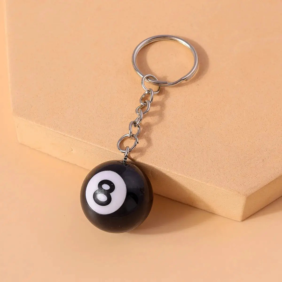 25mm Black 8 Ball Billiard Keychain Resin Pendant Mini Ball Decorative Jewelry Gift