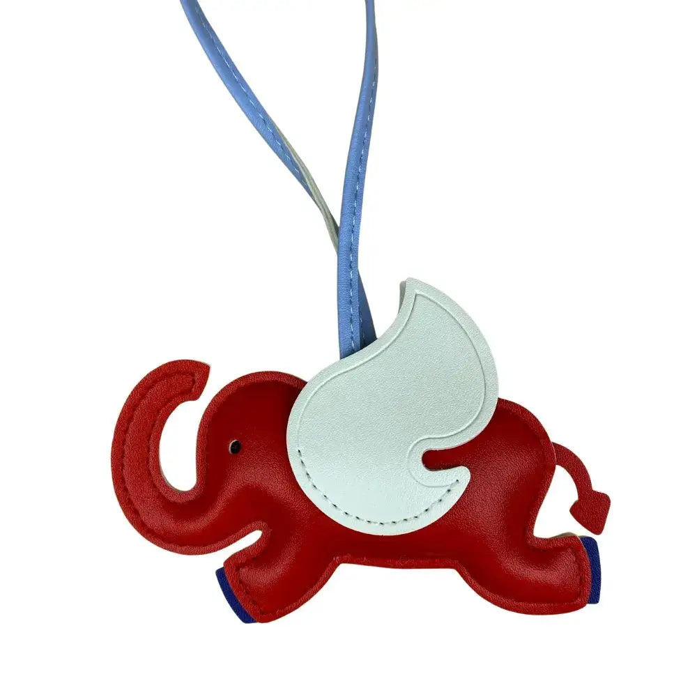 Elephant Bag Charm For Purse And Keys Multi Color PU Leather Accessory For Backpack