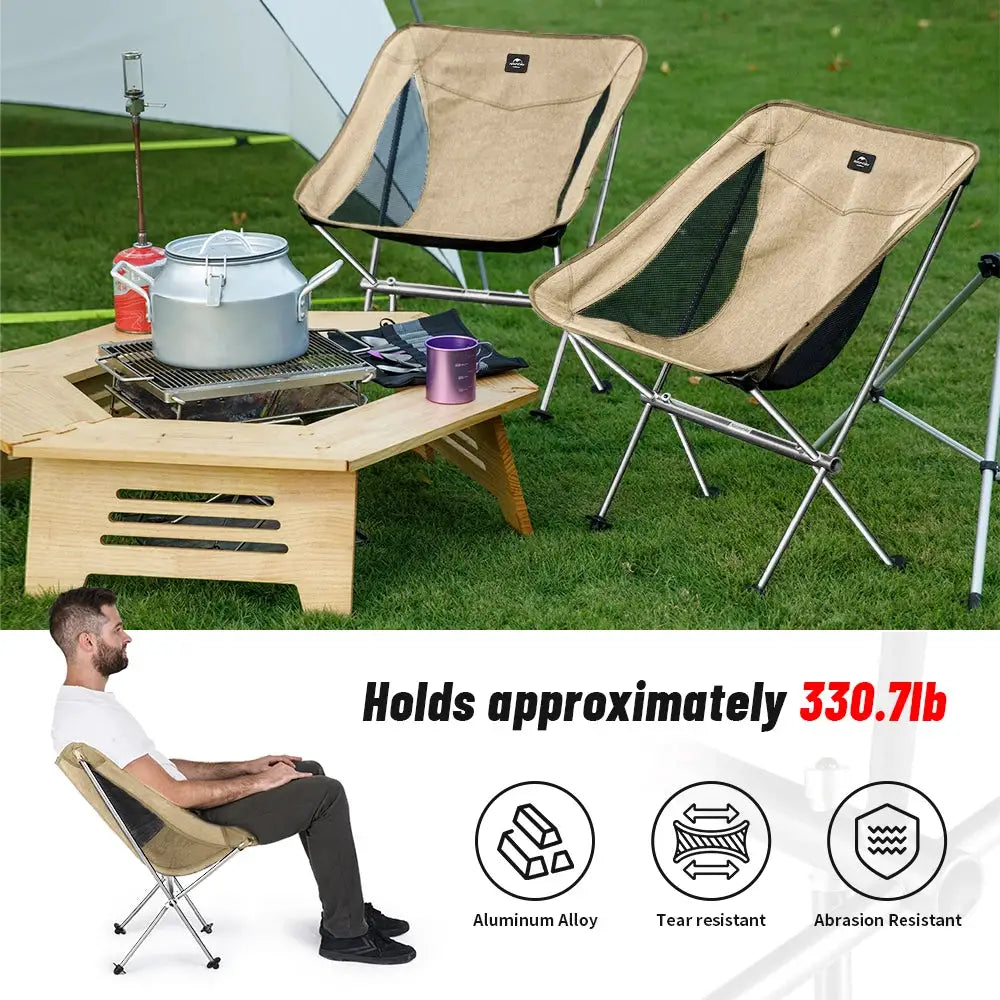 Naturehike 2024 Ultralight High Load Camping Chair Folding Outdoor Moon Chair for Garden Picnic Beach