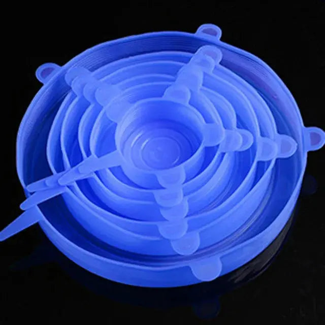 6 Pack Silicone Stretch Lids For Bowls And Containers Kitchen Microwave Covers Universal Fit Airtight Food Storage Lids