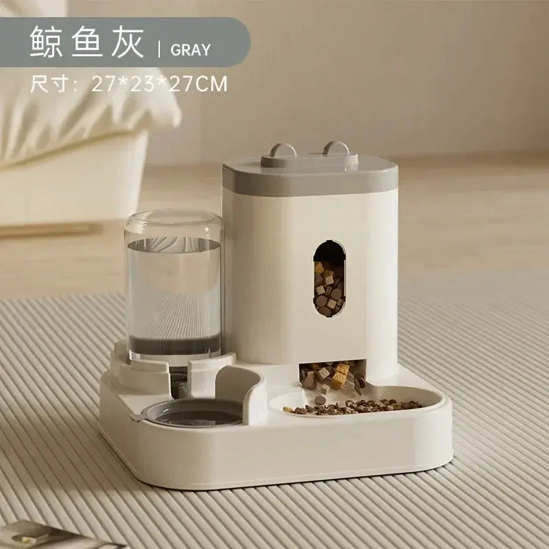Automatic Pet Feeder For Dogs And Cats With Water Fountain Large Capacity Non Electric Gravity Dispenser