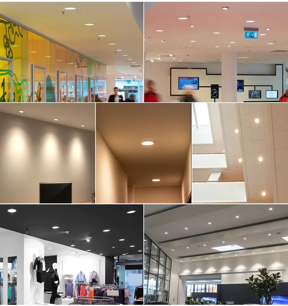 Simples Market 10-pack LED recessed round ceiling downlights; white 220V lighting for home, bedroom and living room decor