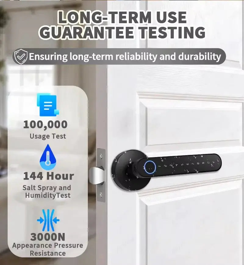 TTLock Smart Door Lock; black keypad smart lock with 5-in-1 keyless entry for home, Airbnb, hotel