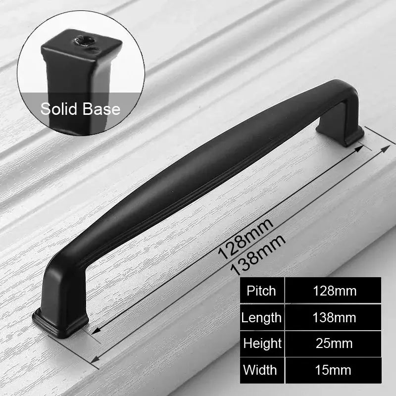 Black Aluminum Cabinet Knobs And Handles For Kitchen And Furniture Drawer Pulls Cupboard Handles