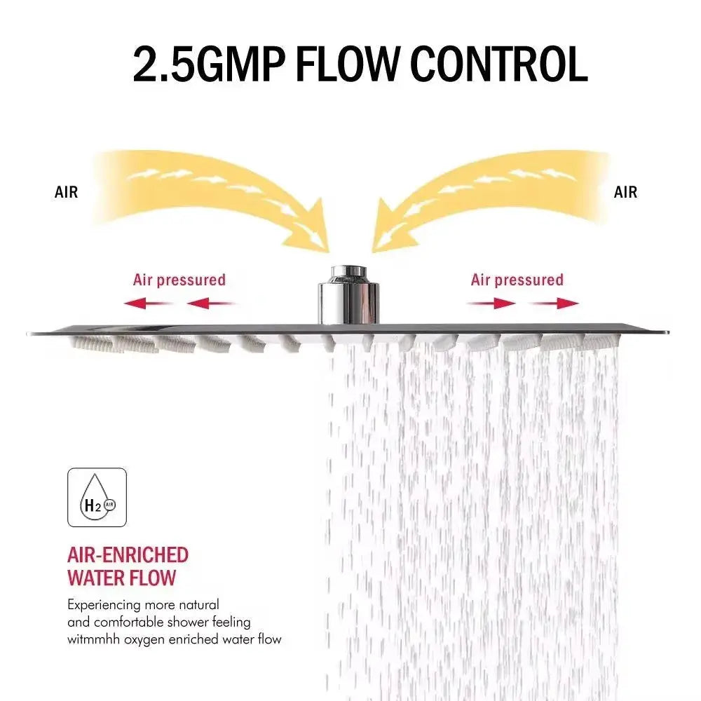 Simples Market stainless steel waterfall shower head; 8/10/12 inch sizes; high-pressure large-flow