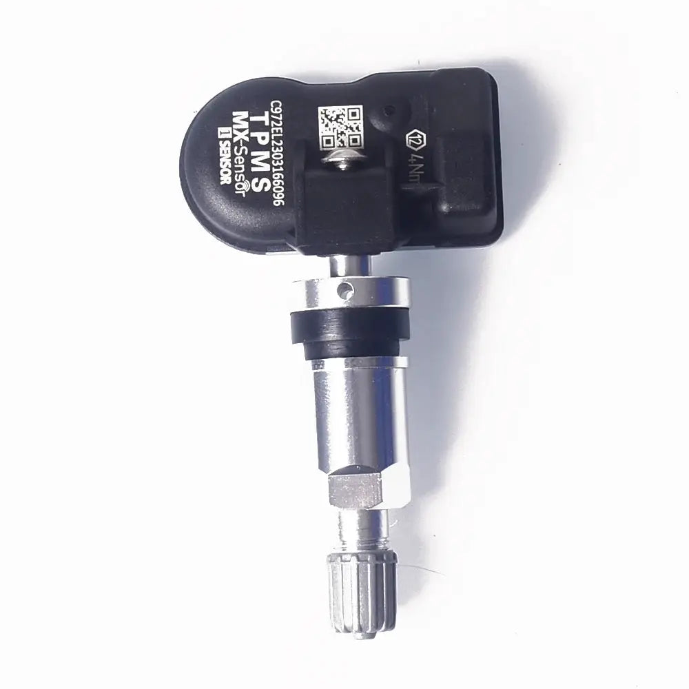 Car TPMS tire pressure monitor sensor with metal valve stem, black housing, 2in1 315/433 MHz programmable