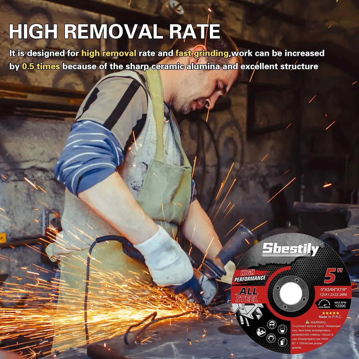 125mm Circular Resin Saw Blades 1.2mm Thick for Metal and PVC Cutting with Angle Grinder 3 Pack