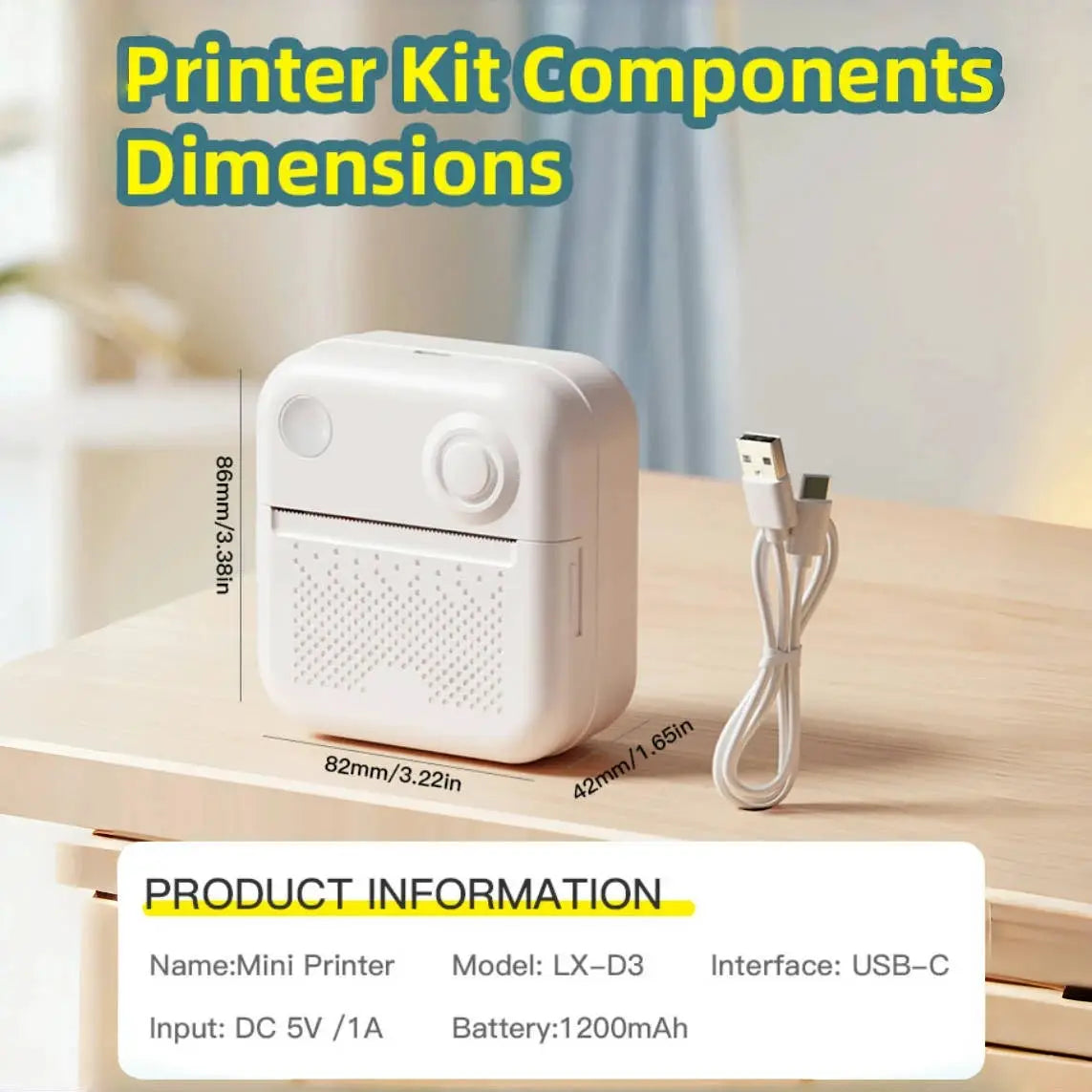 Dolewa D3 Portable Thermal Printer For Labels Stickers And Photos