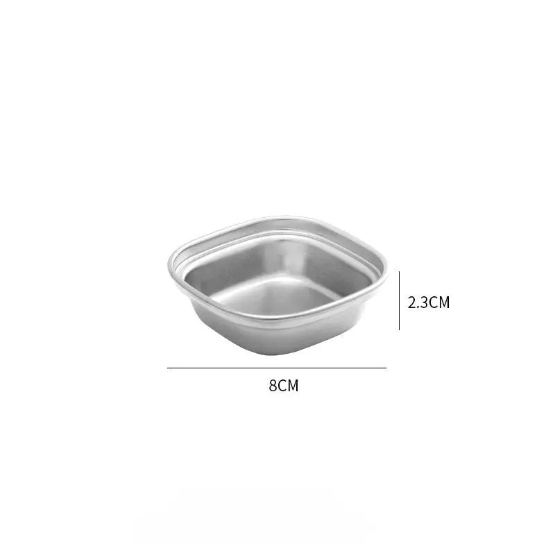 304 Stainless Steel Korean Style Dinner Plate And Gold Dipping Sauce Plate Barbecue Tableware Multi Functional Set