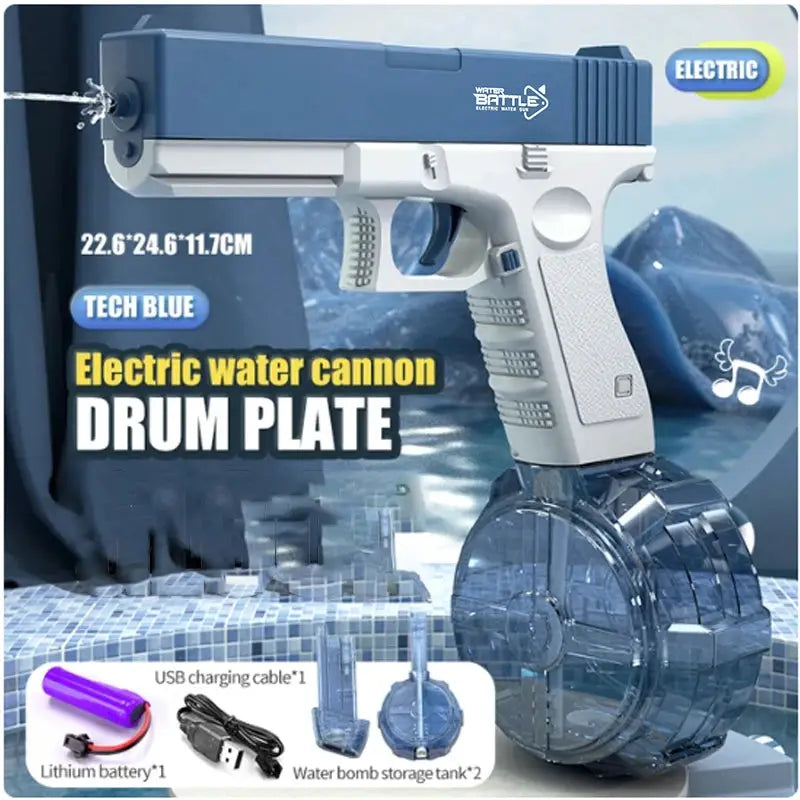 Electric Water Gun With Light and Flame Effect High Pressure Spraying for Outdoor Water Battles