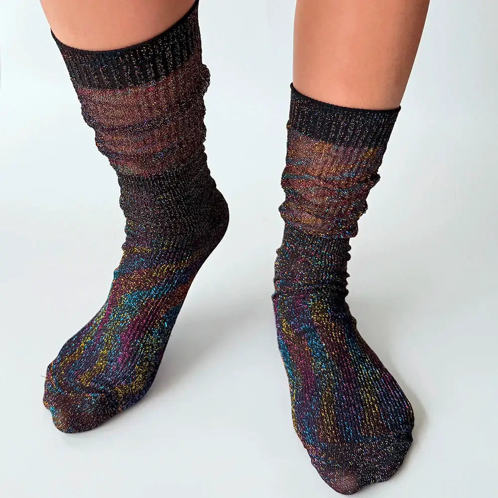 Korean Style Womens Thin Sheer Summer Socks Breathable Lightweight Silk Shine for Luxury Comfort